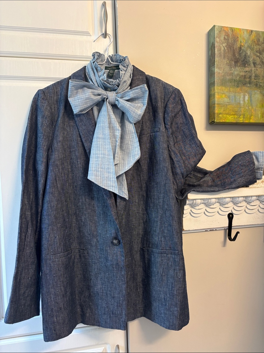 Banana Republic linen blazer navy